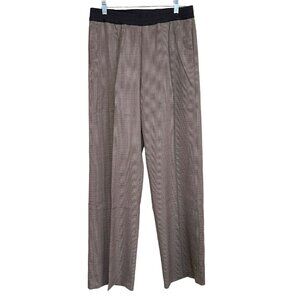 Thakoon Houndstooth Smocked Waist Wide Leg Pull On Trouser Sz 8 NWT